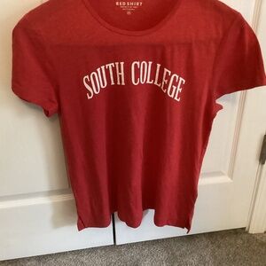 Ladies SOUTH COLLEGE Red Short Sleeve Size Small Tee by Red Shirt